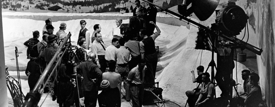 On the set of "The Man Who Knew Too Much"