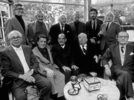 Alfred Hitchcock (1972) - A ''Director's Party'' organised by George Cukor to honour Spanish filmmaker Luis Bu�uel, which took place on November 16th, 1972. Pictured are Alfred Hitchcock, with Billy Wilder, George Stevens, Luis Bunuel, Rouben Mamoulin, Robert Mulligan, Wiliam Wyler, George Cukor, Robert Wise, Jean-Claude Carriere, and Serge Silverman.