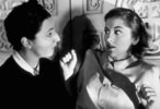 Rebecca (1940) - photograph - Photograph of Judith Anderson and Joan Fontaine in ''Rebecca''.