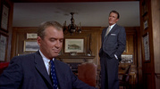 Vertigo (1958) - film frame - Film frame of James Stewart and Tom Helmore in ''Vertigo''.