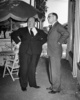 Shadow of a Doubt (1943) - on set - Photograph of Alfred Hitchcock and Thornton Wilder taken during the filming of ''Shadow of a Doubt''.