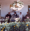 Scotts Valley - Photograph of Alfred, Grace Kelly, Alma and Prince Ranier of Monaco, taken on the porch of the Hitchcocks' Scotts Valley house.