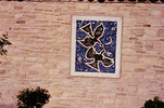 Scotts Valley - Photograph of the ''Deux Oiseaux'' mosaic by cubist artist Georges Braque in the Hitchcocks rose garden patio, at their house in Scotts Valley.