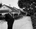 Alfred Hitchcock (1974) - Photograph of Alfred Hitchcock at his Bel Air home, taken by photographer Philippe Halsman.