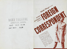Foreign Correspondent (1940) - publicity material - 1940 United Artists herald for ''Foreign Correspondent'' (1940).