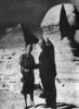 Alfred Hitchcock (1955) - Photograph of Alma Reville and Alfred Hitchcock, taken in front of the Sphinx and the Great Pyramid in Egypt.