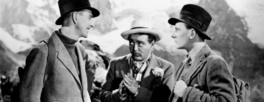 Percy Marmont, Peter Lorre and John Gielgud in "Secret Agent"