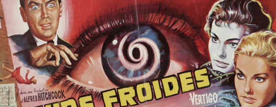 Detail from a French poster for "Vertigo"