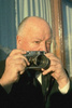 Alfred Hitchcock (1975) - Photograph of Alfred Hitchcock in St. Moritz, taken by James Andanson during their final trip to Europe.