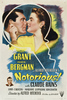 Notorious (1946) - poster - One sheet poster (27''x41'') for ''Notorious''.