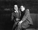 Myron Selznick and Alfred Hitchcock - Photograph of US talent agent Myron Selznick (brother of David O Selznick) and Alfred Hitchcock, taken in 1924.