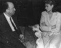 Spellbound (1945) - on set - Photograph of Ingrid Bergman and Alfred Hitchcock, taken during the filming of ''Spellbound'' (1945).