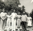 Scotts Valley - Photograph of Joseph O'Connell, Patricia Hitchcock, Robert Cummings, Mary Elliott Cummings, Alfred Hitchcock, Alma Hitchcock, taken in Scotts Valley.