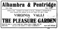 The Pleasure Garden (1925) - newspaper advert - Newspaper advert for ''The Pleasure Garden'', from the Burnley Express (23/Mar/1927)