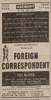Foreign Correspondent (1940) - newspaper advert - Newspaper advert for ''Foreign Correspondent'', from the Derby Daily Telegraph (30/Nov/1940)
