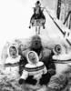 Alfred Hitchcock (1962) - Photograph of Hitchcock and his three granddaughters, believed to be taken in December 1962 in St. Moritz.