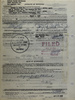 Photograph of Alfred Hitchcock's Petition for Naturalization document, filed on 18 March 1955. The document was witnessed by agent Arthur L. Park Jnr and actor Joseph Cotten.